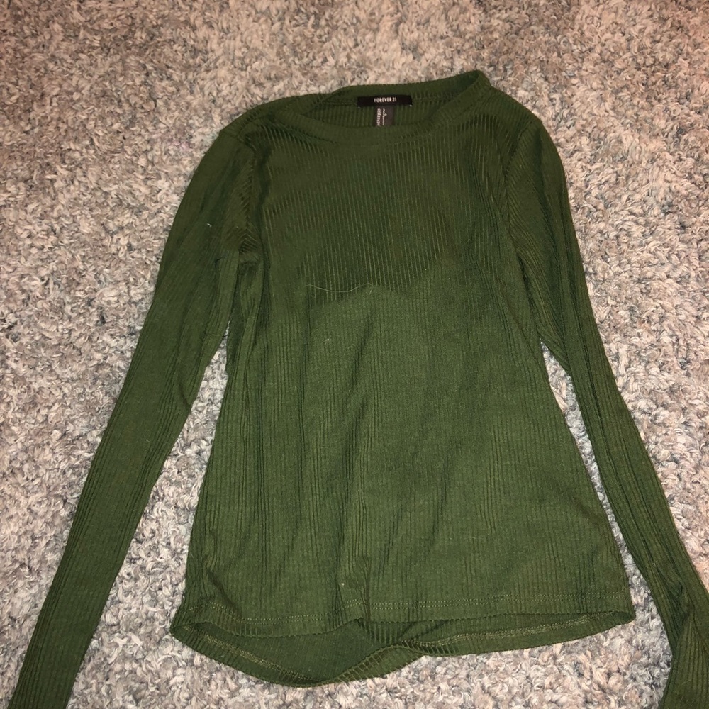 Open back green long sleeve